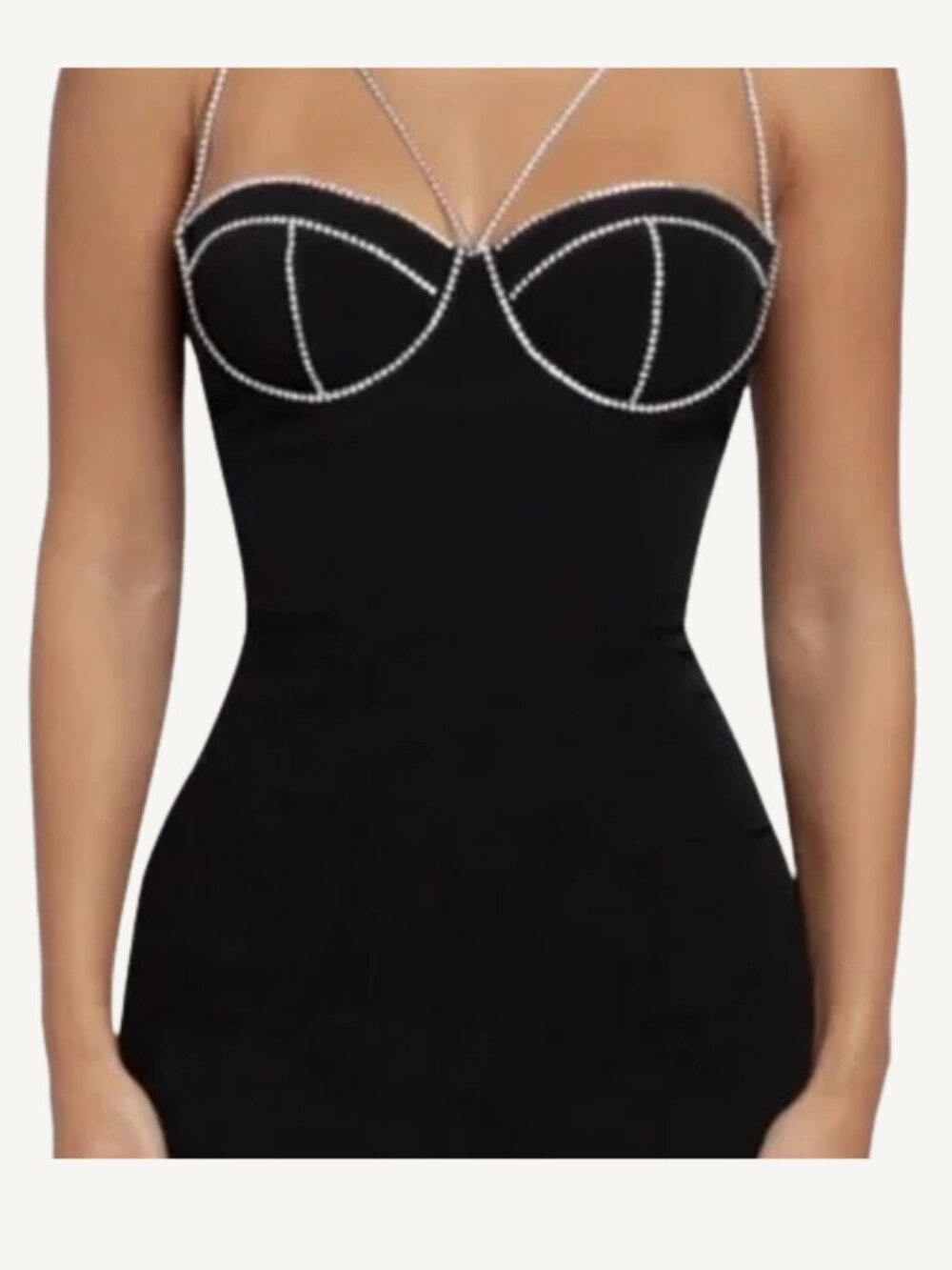 NWT Heiress Beverly Hills Black Diamanté Strap Cutout Mini Dress XXS